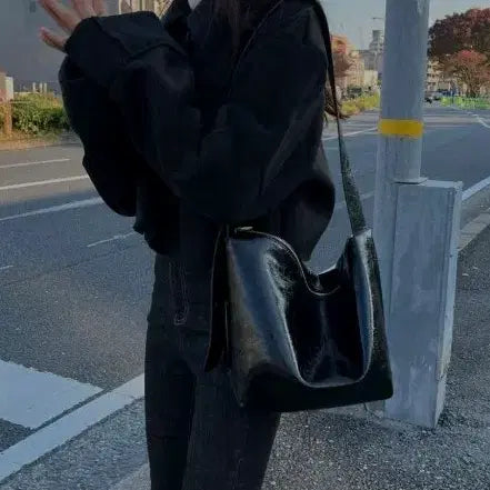 [BUNJANG] Black Crop Suede Mustang Jacket / 블랙 크롭 스웨이드 무스탕 자켓