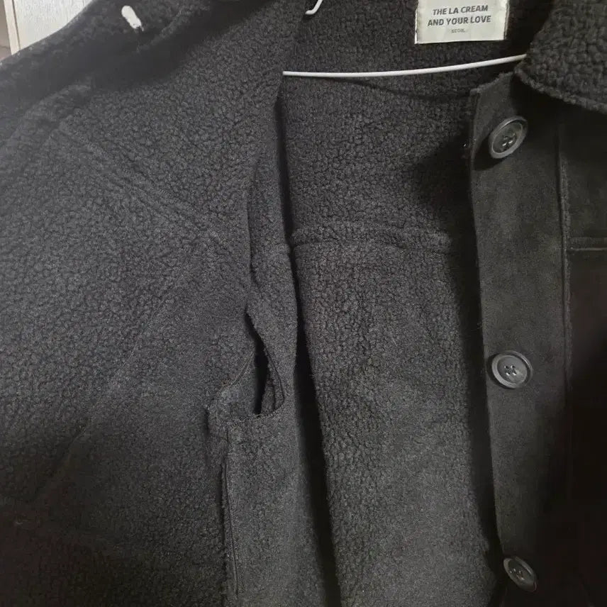 [BUNJANG] Black Crop Suede Mustang Jacket / 블랙 크롭 스웨이드 무스탕 자켓