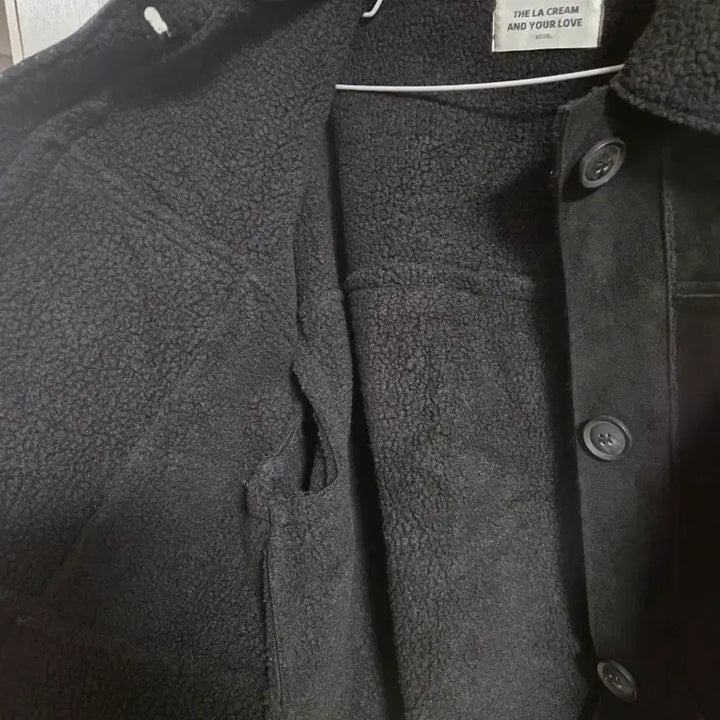 [BUNJANG] Black Crop Suede Mustang Jacket / 블랙 크롭 스웨이드 무스탕 자켓