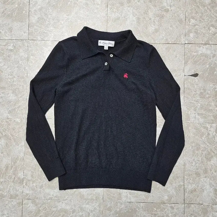 [BUNJANG] Brooks Brothers Women's Black Long Sleeve Knit Polo Shirt S / 브룩 브라더스 여성 블랙 긴팔 니트 폴로셔츠 S