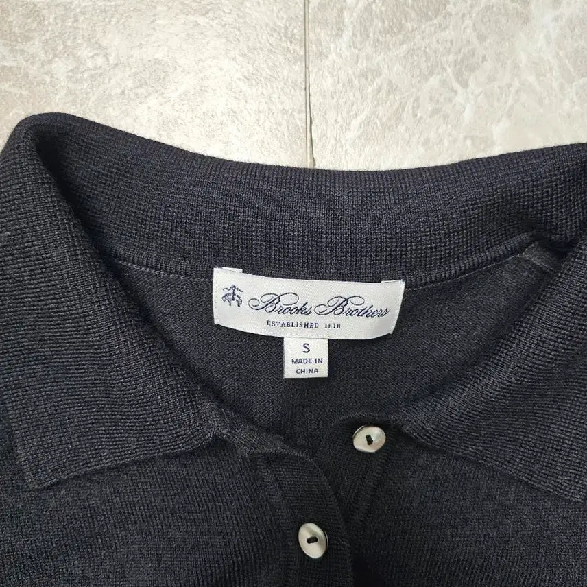 [BUNJANG] Brooks Brothers Women's Black Long Sleeve Knit Polo Shirt S / 브룩 브라더스 여성 블랙 긴팔 니트 폴로셔츠 S