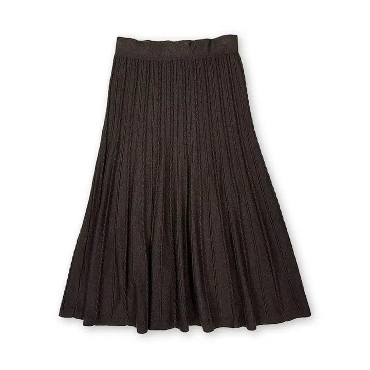 [BUNJANG] Sae-ro-gol Brown Knit Skirt / 세로골 브라운 니트 스커트