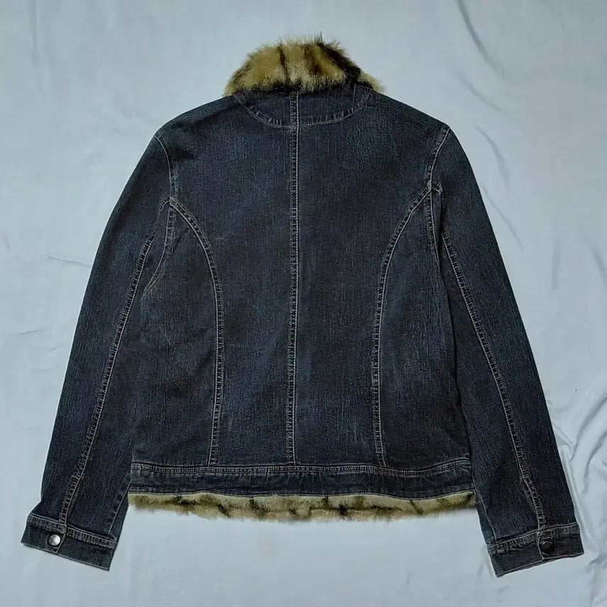 [BUNJANG] ICHIOKU Leopard Fur Denim Jacket / 할인!! [S] 이치오쿠 ICHIOKU 레오파드 퍼 데님 자켓