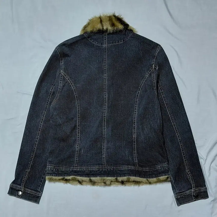 [BUNJANG] ICHIOKU Leopard Fur Denim Jacket / 할인!! [S] 이치오쿠 ICHIOKU 레오파드 퍼 데님 자켓