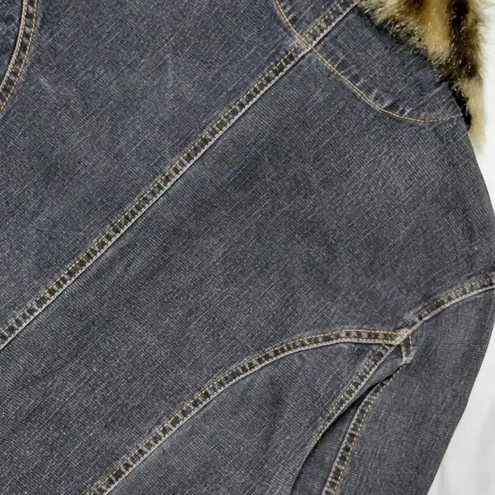 [BUNJANG] ICHIOKU Leopard Fur Denim Jacket / 할인!! [S] 이치오쿠 ICHIOKU 레오파드 퍼 데님 자켓