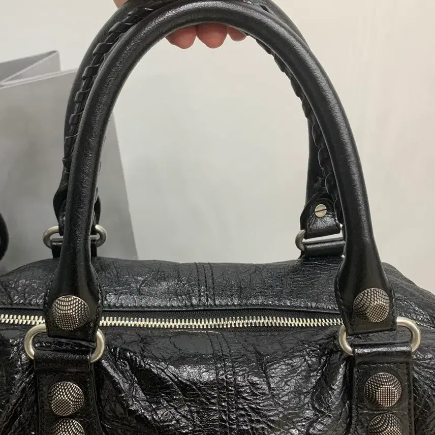 [BUNJANG] Balenciaga Le Cagole Medium Tote Bag Black Leather / 발렌시아가 르카골 미디엄 토트백 숄더백 블랙 레더 가방 미디움