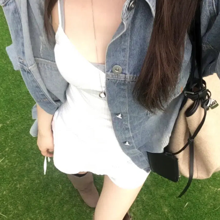 [BUNJANG] Our Cabinet Vint Over Denim Shirt / 아워캐비넷 데님셔츠 vint over denim shirts