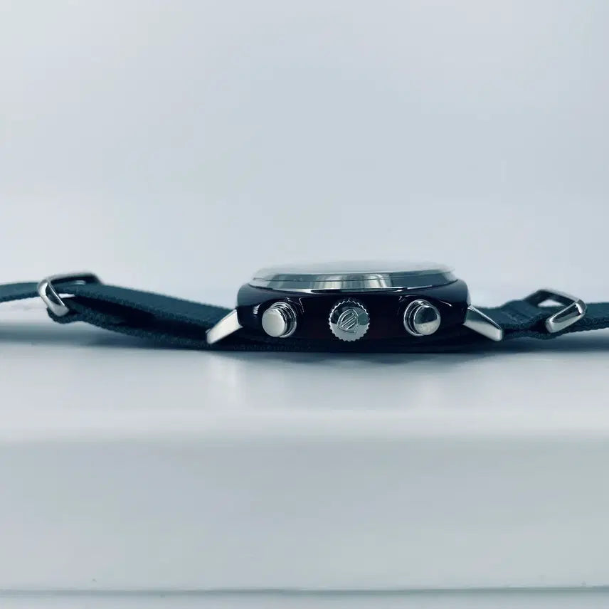 [BUNJANG] Briston Clubmaster Chronograph Silver Steel/Green Watch / [시계] 브리스톤 클럽마스터 크로노 실버 스틸/그린 (510S11NG)