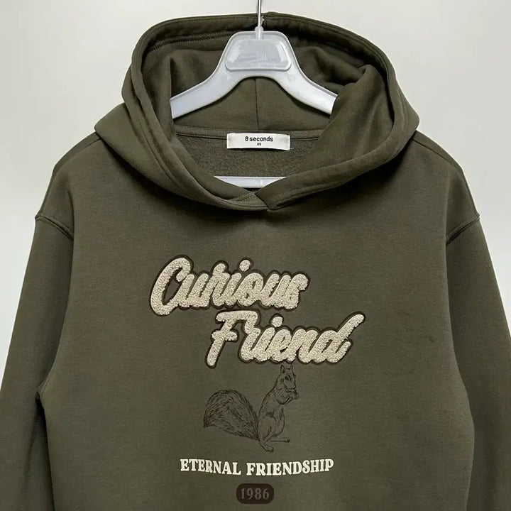 [BUNJANG] 8seconds Khaki Crop Hooded Sweatshirt / [여자-80 (XS)]에잇세컨즈 기모 크롭 후드 스웨트셔츠