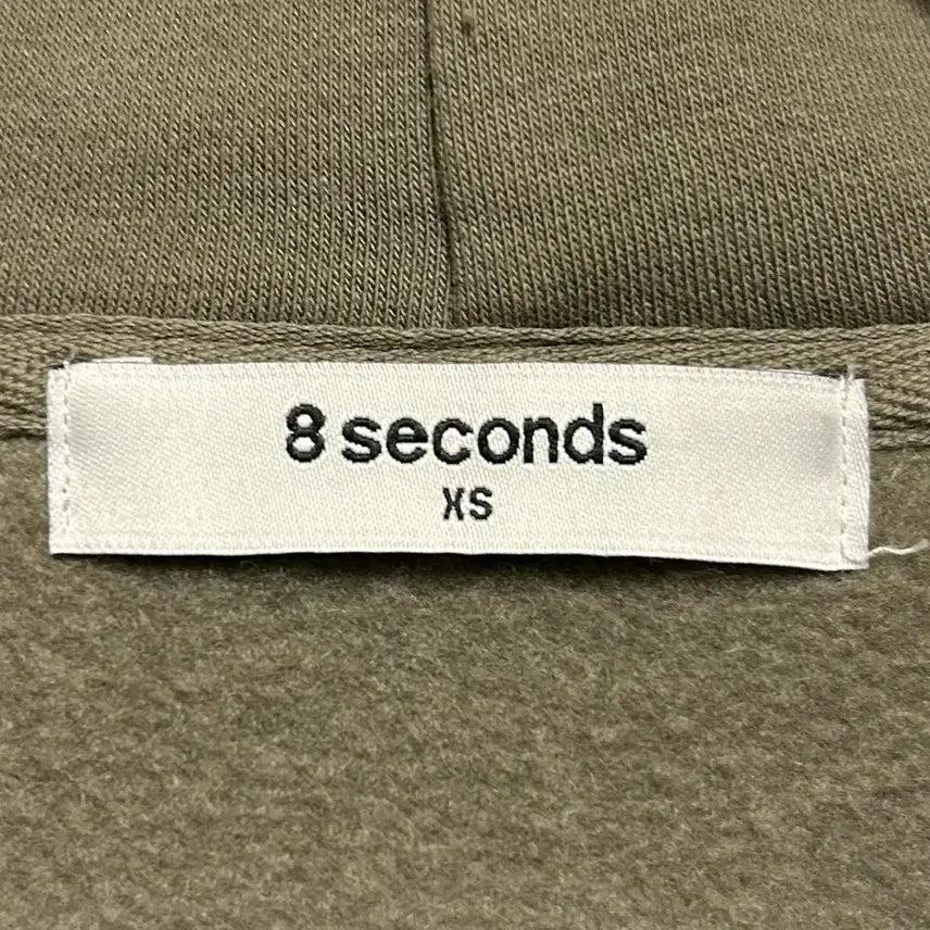 [BUNJANG] 8seconds Khaki Crop Hooded Sweatshirt / [여자-80 (XS)]에잇세컨즈 기모 크롭 후드 스웨트셔츠