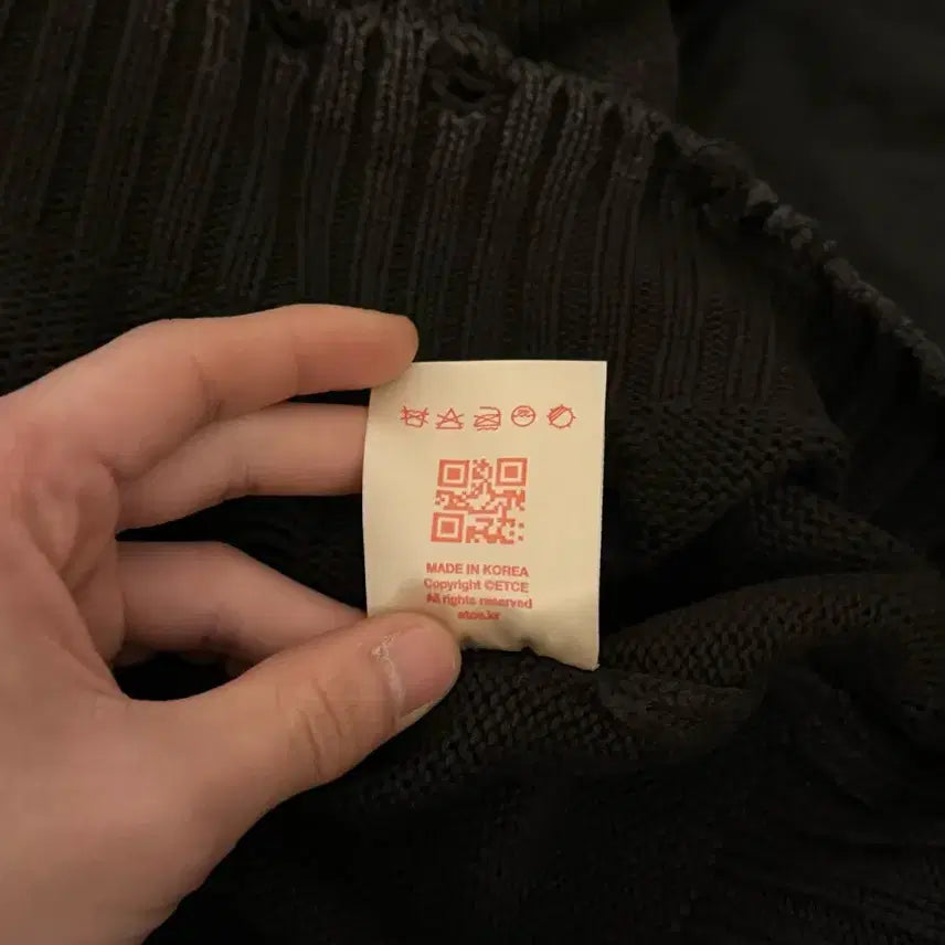 [BUNJANG] ETCE Distroyed Washed Knit Black / etce 디스트로이드 워시드 니트 블랙