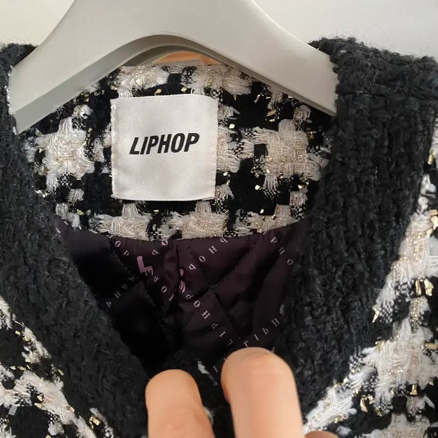 [BUNJANG] LIPHOP Houndstooth Tweed Jacket / LIPHOP 립합 하운드투스 새 트위드자켓.샤틴.레니본.오즈세컨.마쥬