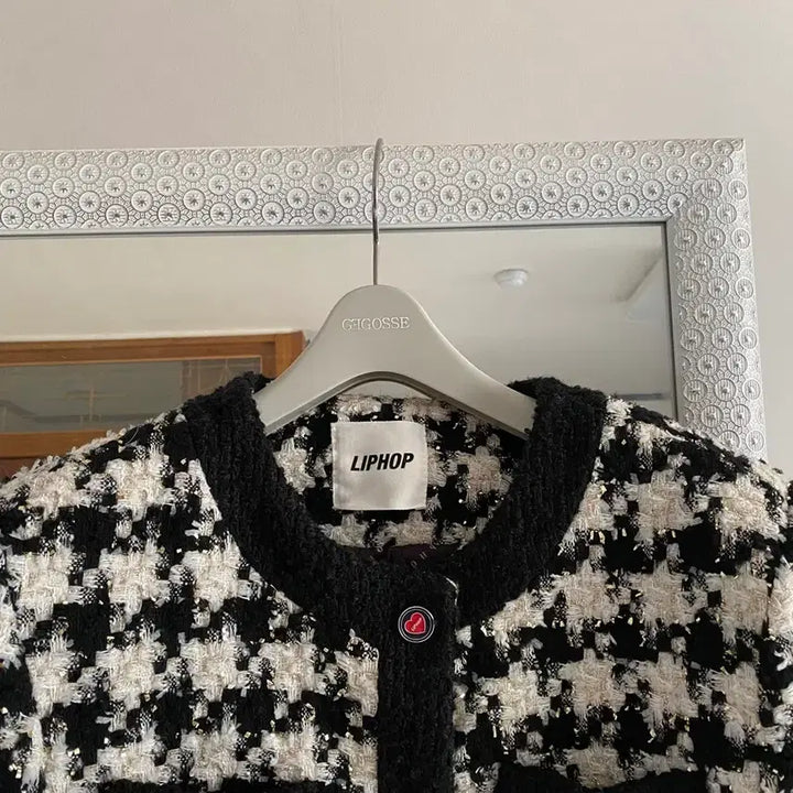 [BUNJANG] LIPHOP Houndstooth Tweed Jacket / LIPHOP 립합 하운드투스 새 트위드자켓.샤틴.레니본.오즈세컨.마쥬