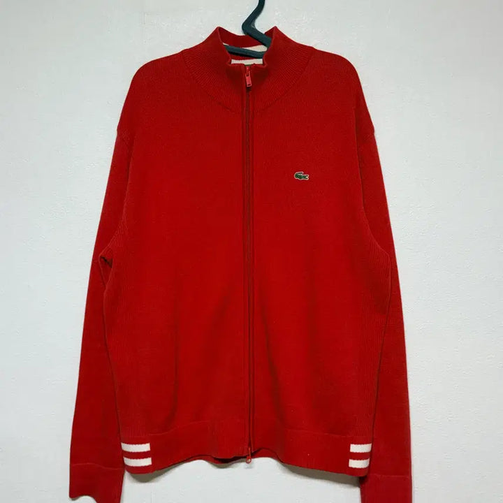 [BUNJANG] Lacoste Red Knit Zip-Up 105 / <세일> 라코스테 레드 니트 집업 105