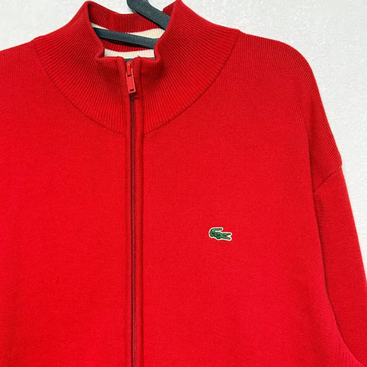 [BUNJANG] Lacoste Red Knit Zip-Up 105 / <세일> 라코스테 레드 니트 집업 105