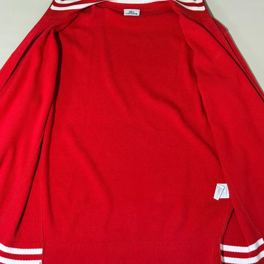 [BUNJANG] Lacoste Red Knit Zip-Up 105 / <세일> 라코스테 레드 니트 집업 105