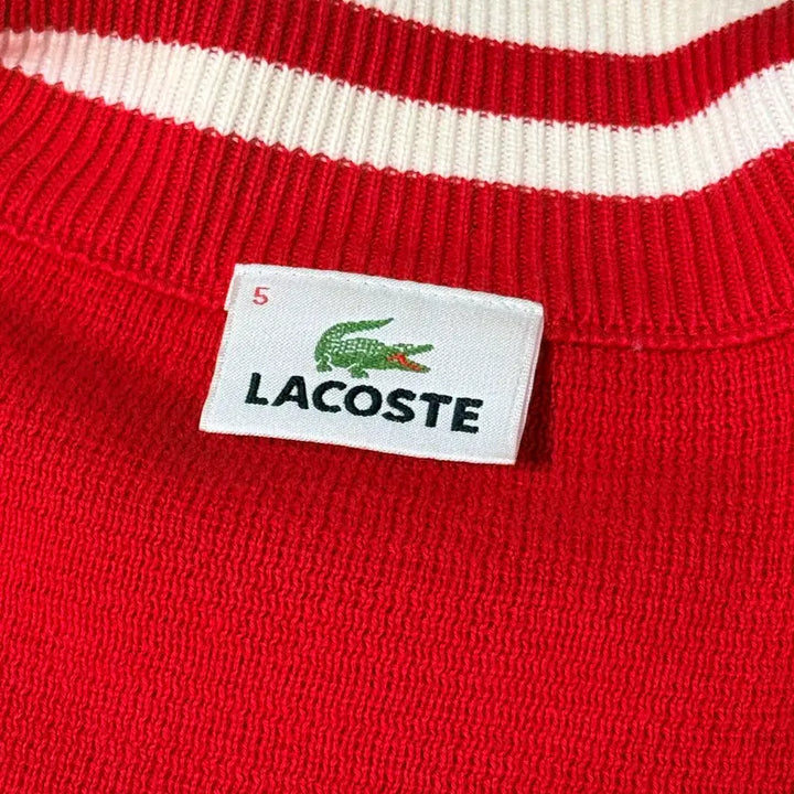 [BUNJANG] Lacoste Red Knit Zip-Up 105 / <세일> 라코스테 레드 니트 집업 105