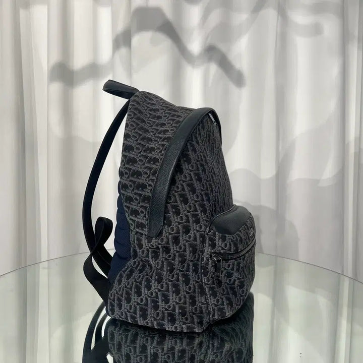 [BUNJANG] Dior Oblique Jacquard Backpack Black / 디올 오블리크 자카드 루테늄 라이더 백팩 블랙
