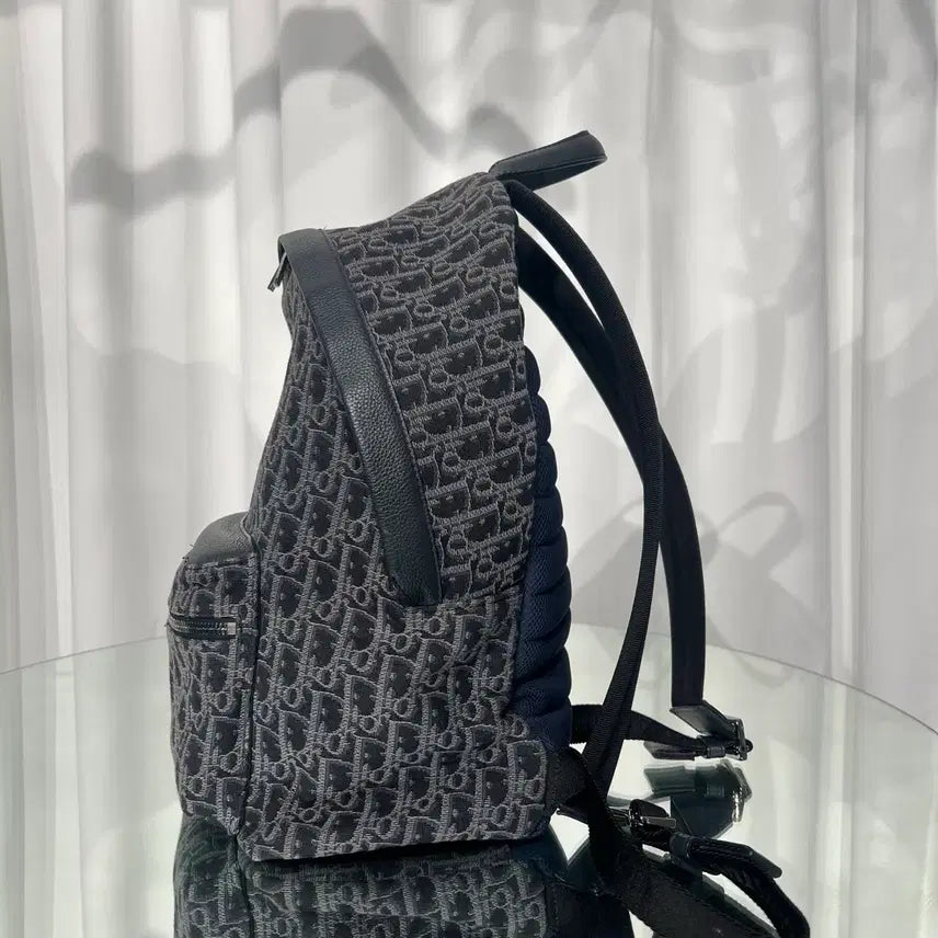 [BUNJANG] Dior Oblique Jacquard Backpack Black / 디올 오블리크 자카드 루테늄 라이더 백팩 블랙