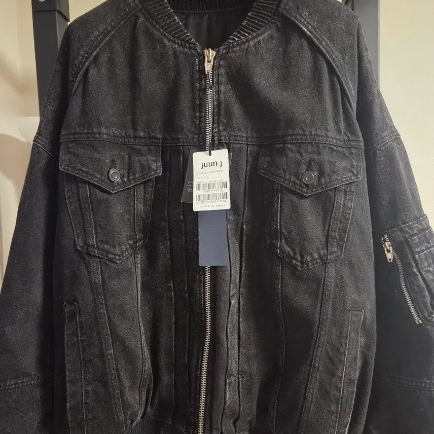 [BUNJANG] Juun.J Black Denim Ma-1 Jacket / 준지 흑청 마원 50사이즈