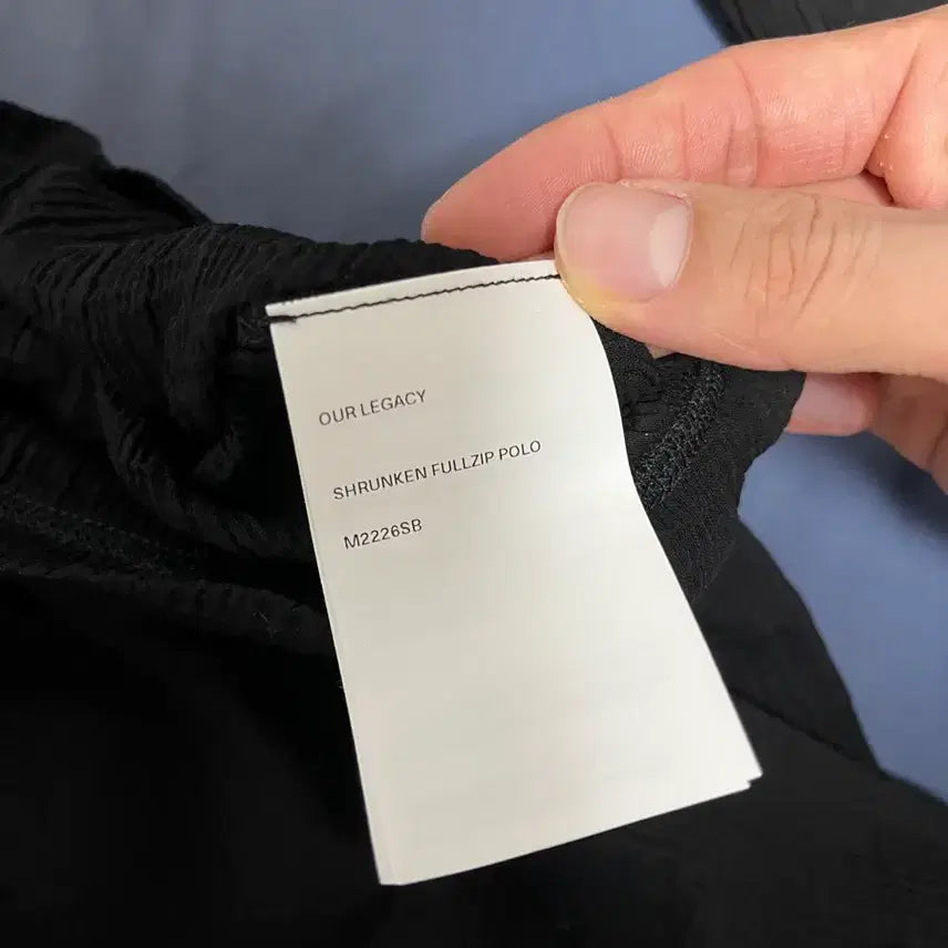 [SOLD OUT] [48] 아워레가시 슈렁큰 풀 집업 폴로 레이온 플레이트 블랙