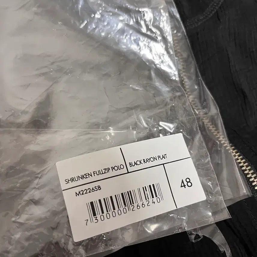 [SOLD OUT] [48] 아워레가시 슈렁큰 풀 집업 폴로 레이온 플레이트 블랙