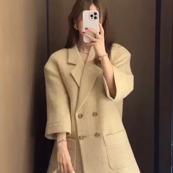 [BUNJANG] Partysu Tweed Half Coat / 파티수 메이드 트위드 하프코트