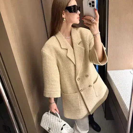 [BUNJANG] Partysu Tweed Half Coat / 파티수 메이드 트위드 하프코트