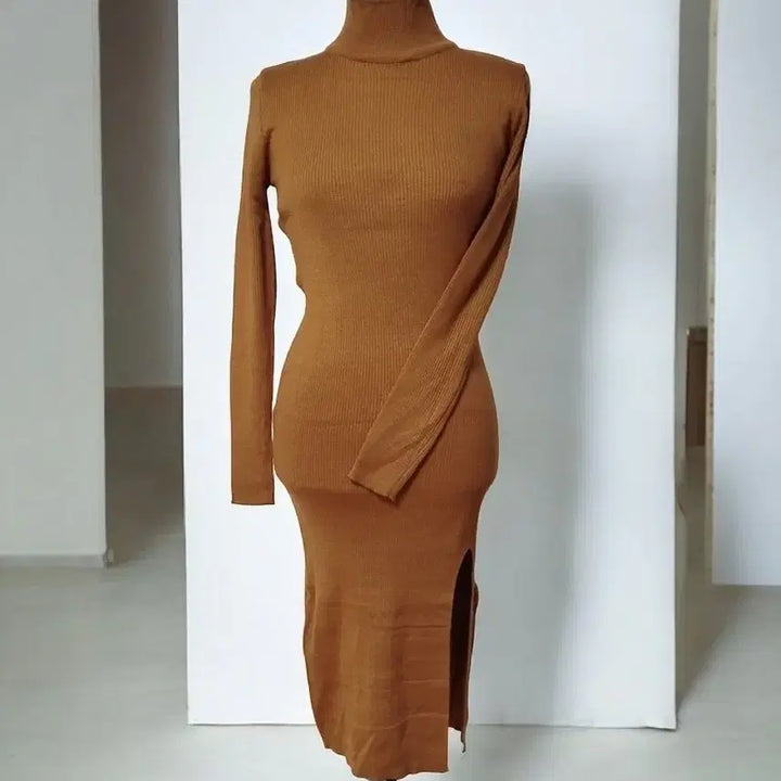 [BUNJANG] Knit Long Dress / [새상품] 반목폴라 니트 롱 원피스, 섹시 원피스