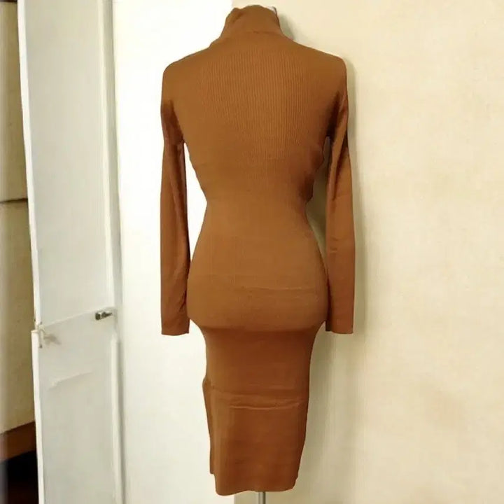 [BUNJANG] Knit Long Dress / [새상품] 반목폴라 니트 롱 원피스, 섹시 원피스