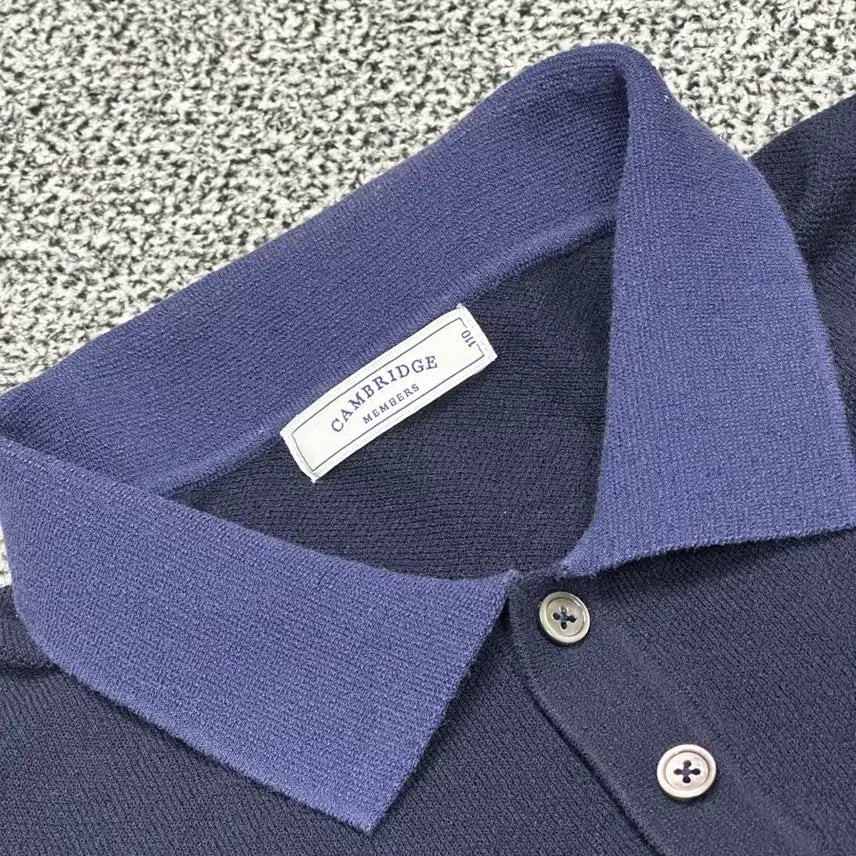 [BUNJANG] Cambridge Members Navy Knit Shirt / 캠브리지 멤버스 남성 반팔 니트
