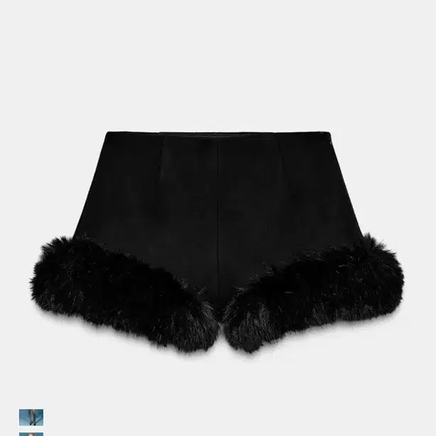 [BUNJANG] Zara Wool Blend Faux Fur Shorts / Zara 울 혼방 페이크 퍼 쇼츠
