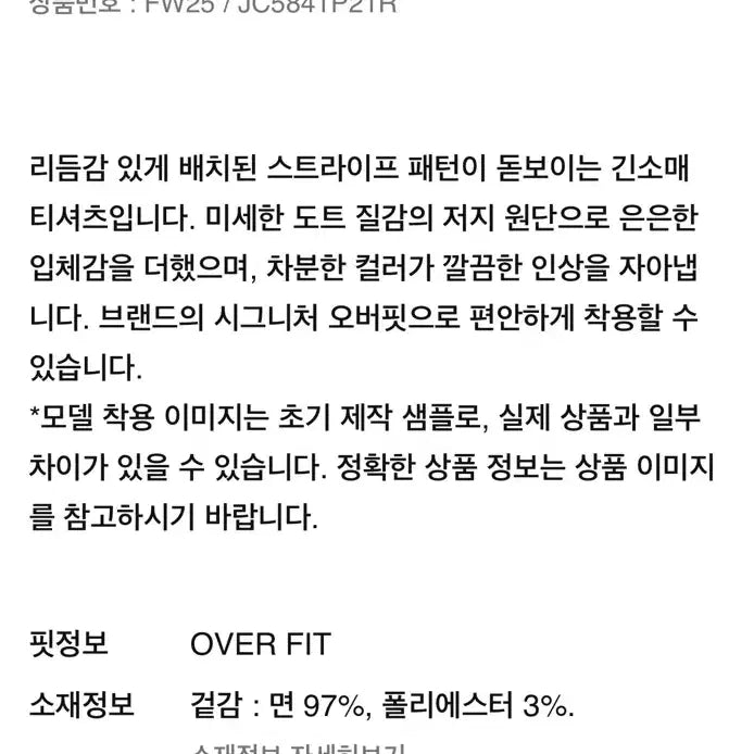 [BUNJANG] Junji 25ss Stripe Oversized Long Sleeve - Navy / (L) 25ss 준지 스튜 스트라이프 오버핏 롱 슬리브 - 네이비