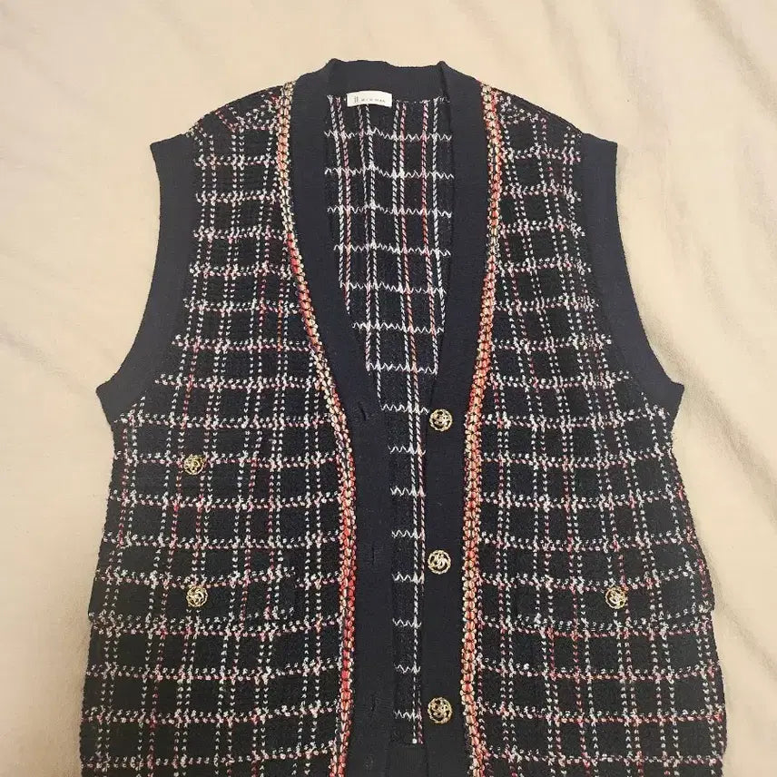 [BUNJANG] It MICHAA Tweed Knit Long Vest / 잇미샤 트위드 니트 롱 베스트