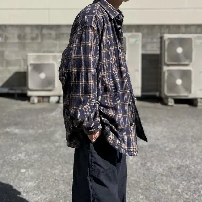 [BUNJANG] BROCHURE WORKNEL Shirt Navy Check (XL) / (XL) BROCHURE 브로슈어 워크넬 셔츠 네이비 체크 SSZ