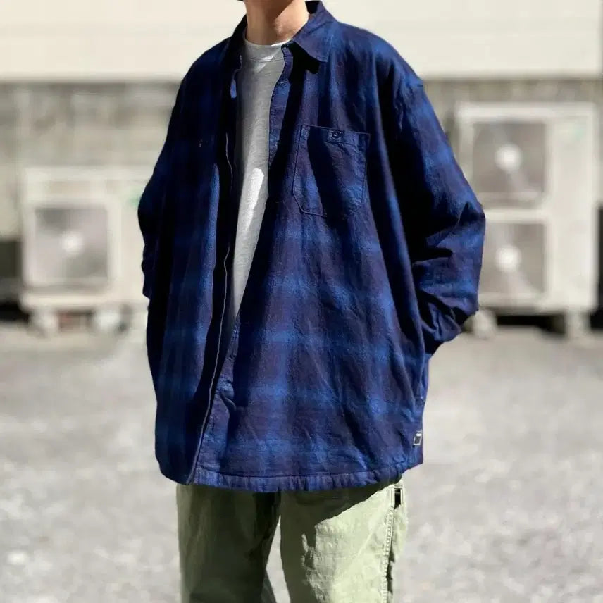 [BUNJANG] BROCHURE WORKNEL Indigo Check Shirt / (XL) BROCHURE 브로슈어 워크넬 셔츠 인디고 체크 SSZ