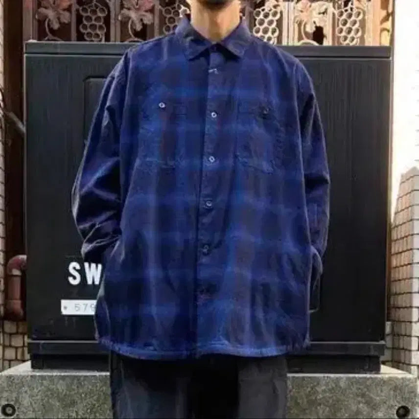 [BUNJANG] BROCHURE WORKNEL Indigo Check Shirt / (XL) BROCHURE 브로슈어 워크넬 셔츠 인디고 체크 SSZ