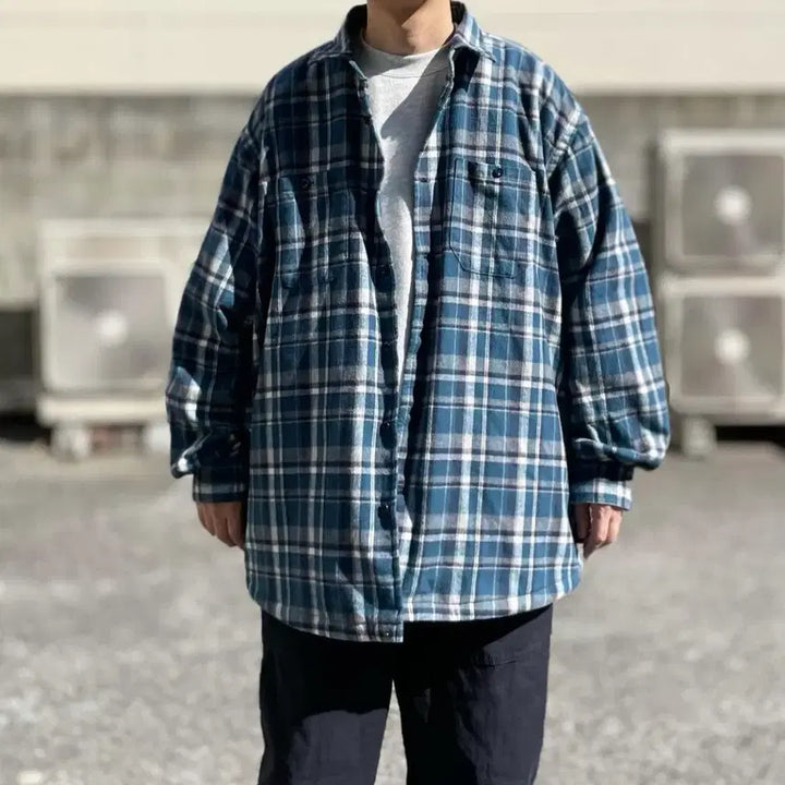 [BUNJANG] BROCHURE WORKNEL Shirt Blue Check (XL) / (XL) BROCHURE 브로슈어 워크넬 셔츠 블루체크 SSZ