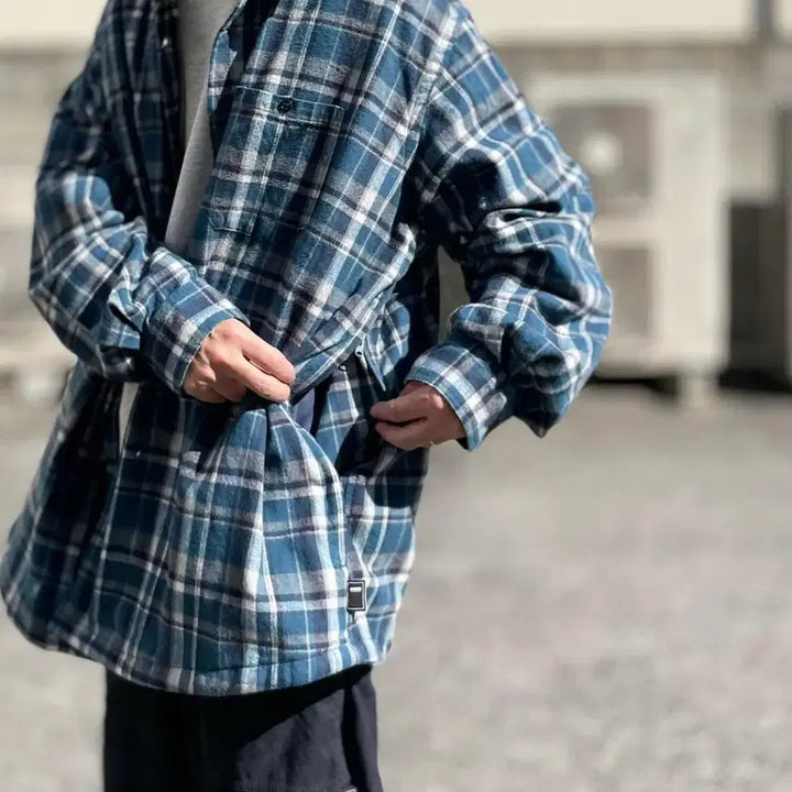 [BUNJANG] BROCHURE WORKNEL Shirt Blue Check (XL) / (XL) BROCHURE 브로슈어 워크넬 셔츠 블루체크 SSZ