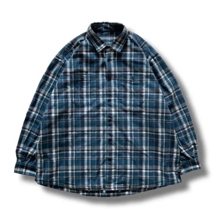 [BUNJANG] BROCHURE WORKNEL Shirt Blue Check (XL) / (XL) BROCHURE 브로슈어 워크넬 셔츠 블루체크 SSZ
