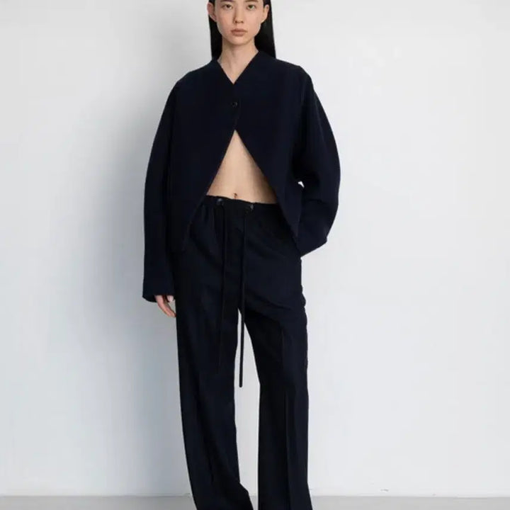 [BUNJANG] 르917 Oblique Line One Jacket Navy / 르917 오블리크 라인원 자켓 네이비