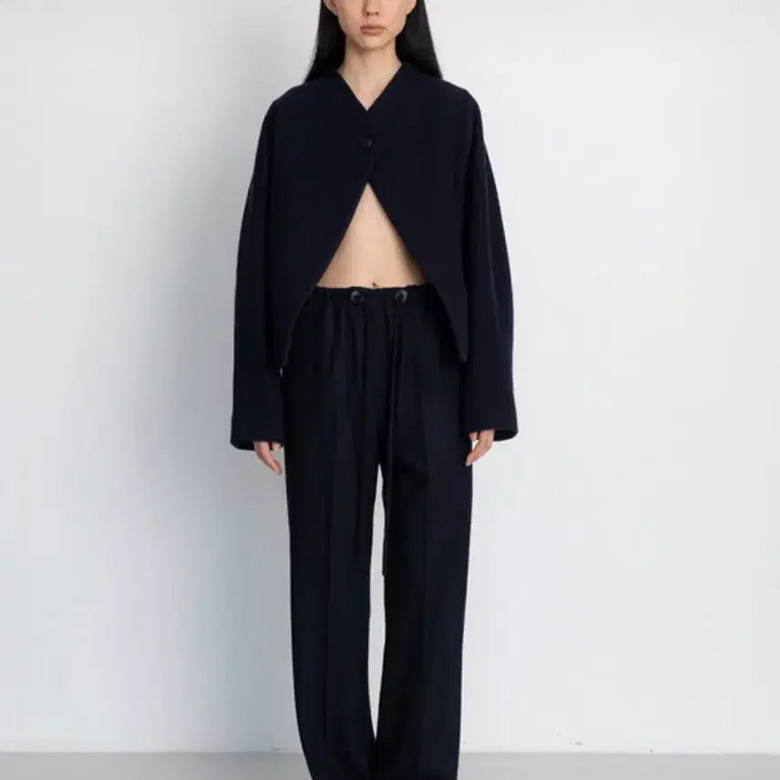 [BUNJANG] 르917 Oblique Line One Jacket Navy / 르917 오블리크 라인원 자켓 네이비