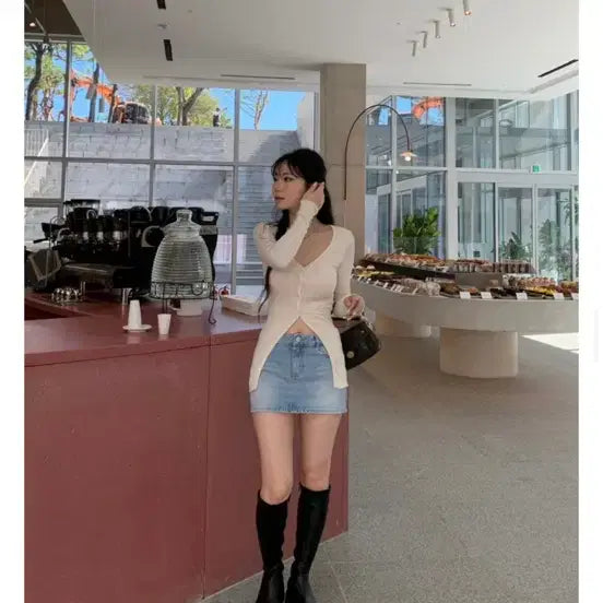 [BUNJANG] Hourglass Long Boots / 아워글라스 쇼핑몰 통굽 롱부츠