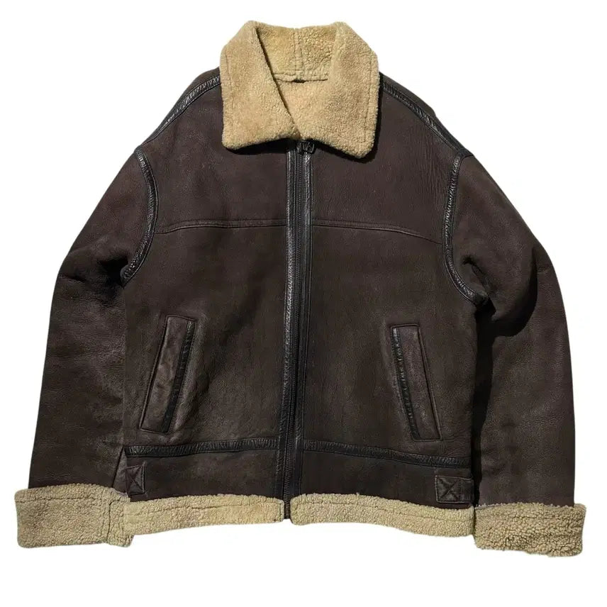 [BUNJANG] Shane Jeans Lambskin Shearling Mouton Bomber Jacket / [105] Shane Jeans 램스킨 시어링 무스탕 봄버 자켓