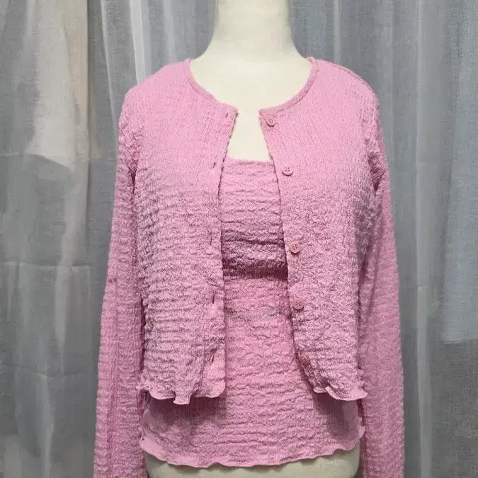 [BUNJANG] Nasi Cardigan Set / 나시 가디건 세트 나시캡내장 새상품