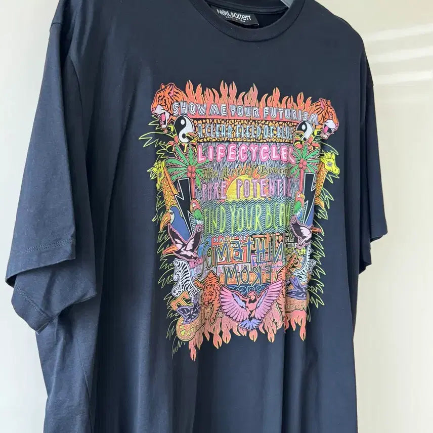 [BUNJANG] Neil Barrett Printing T-shirt Black XL / 닐바렛 프린팅 반팔 티셔츠 블랙 xl