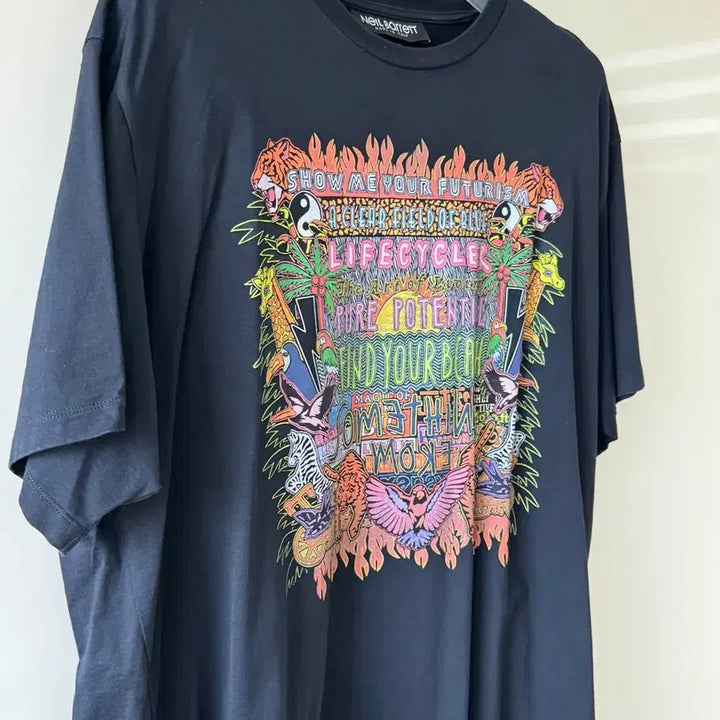 [BUNJANG] Neil Barrett Printing T-shirt Black XL / 닐바렛 프린팅 반팔 티셔츠 블랙 xl