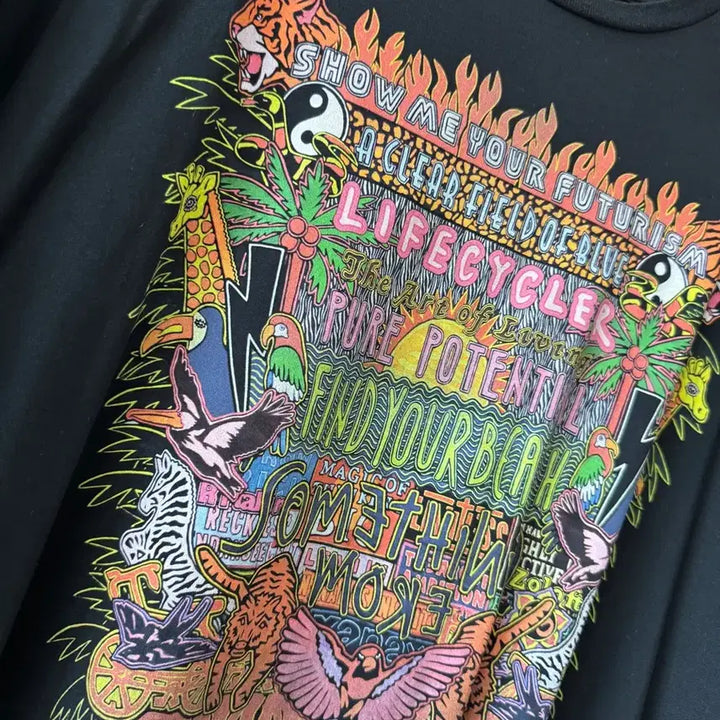 [BUNJANG] Neil Barrett Printing T-shirt Black XL / 닐바렛 프린팅 반팔 티셔츠 블랙 xl