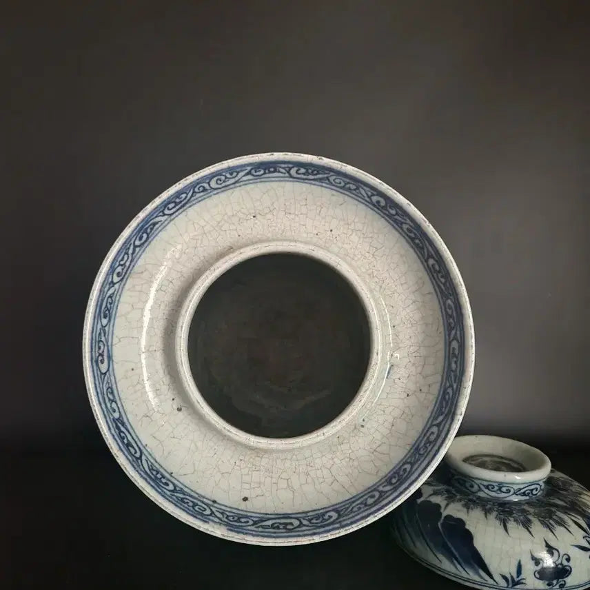 [SOLD OUT] 청화백자 삼영전 여포문 유개호 높이40.5cm 중국도자기