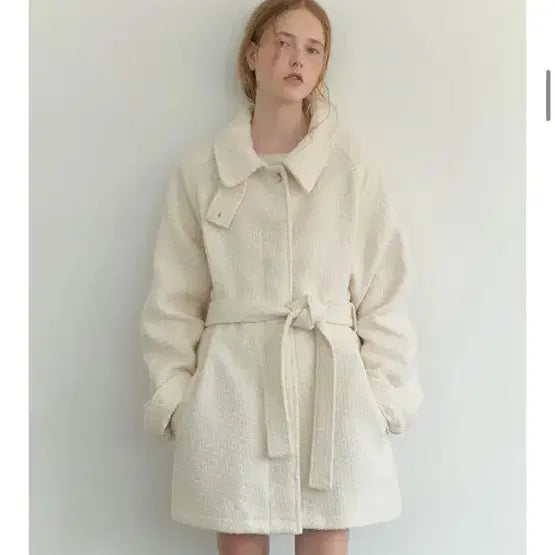 [BUNJANG] Liel Wool Half Coat Ivory / (새상품) 리엘 울 하프코트 하이넥 코트 아이보리